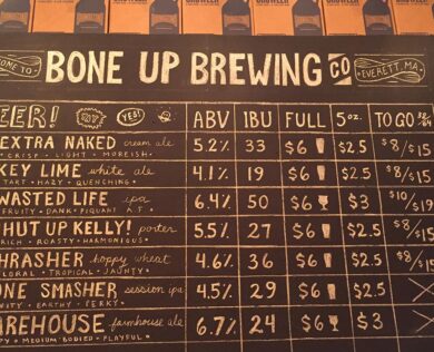 Bone Up Brewing Menu